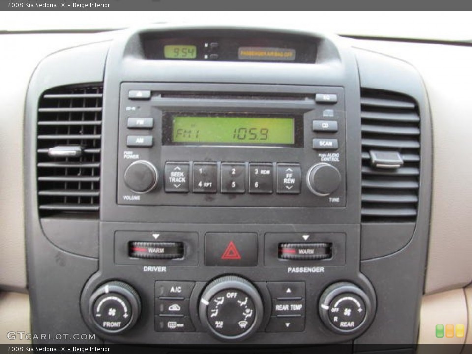 Beige Interior Controls for the 2008 Kia Sedona LX #74062418