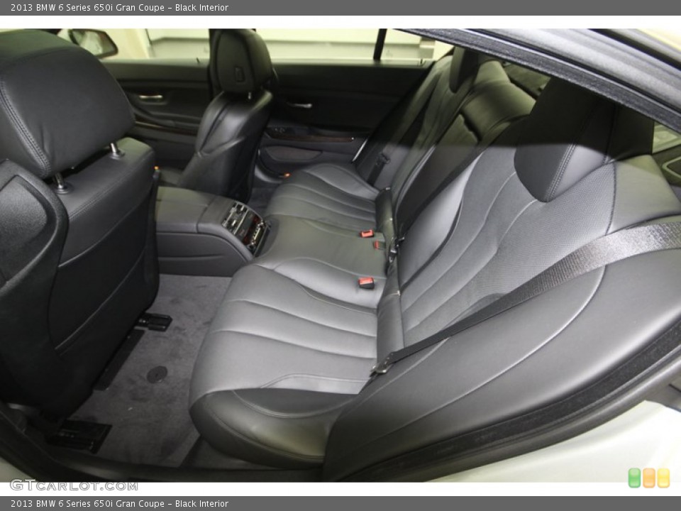 Black Interior Rear Seat for the 2013 BMW 6 Series 650i Gran Coupe #74063404