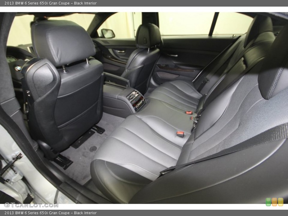 Black Interior Rear Seat for the 2013 BMW 6 Series 650i Gran Coupe #74063692