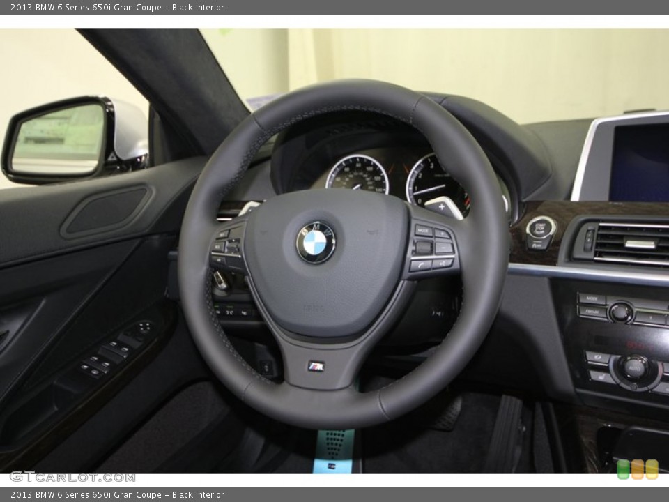 Black Interior Steering Wheel for the 2013 BMW 6 Series 650i Gran Coupe #74063735