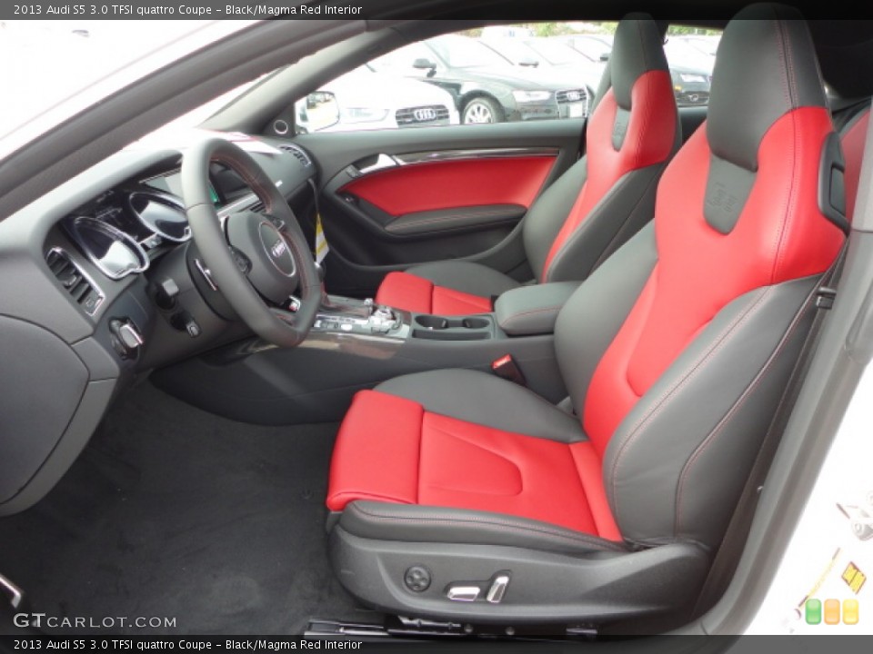 Black/Magma Red Interior Front Seat for the 2013 Audi S5 3.0 TFSI quattro Coupe #74066006