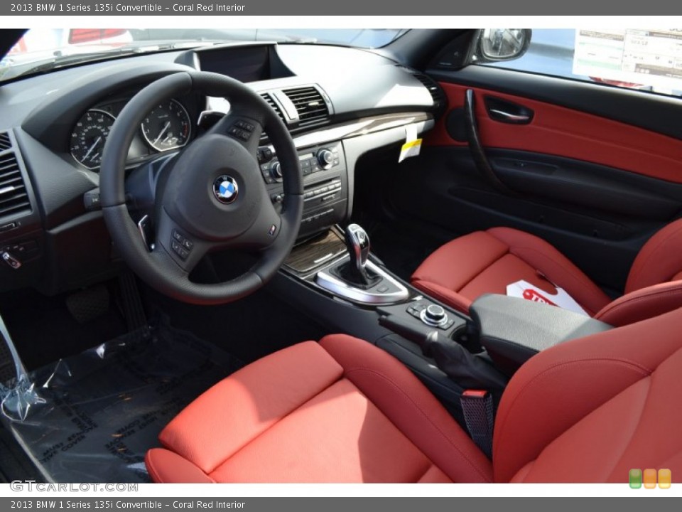 Coral Red Interior Prime Interior for the 2013 BMW 1 Series 135i Convertible #74068135