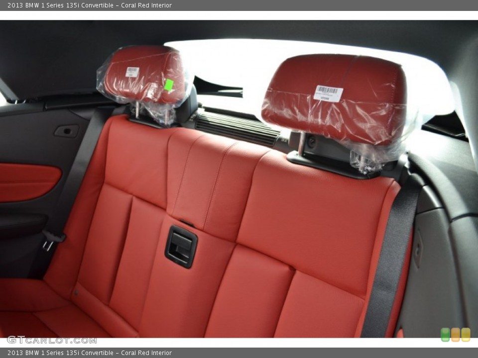 Coral Red Interior Rear Seat for the 2013 BMW 1 Series 135i Convertible #74068187