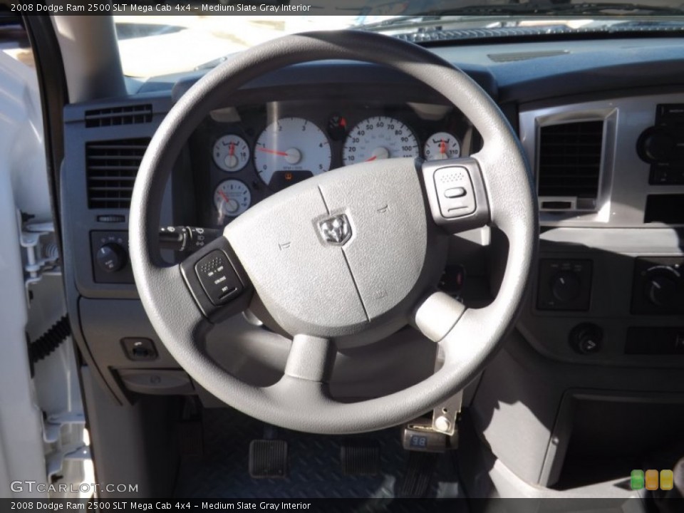 Medium Slate Gray Interior Steering Wheel for the 2008 Dodge Ram 2500 SLT Mega Cab 4x4 #74073554