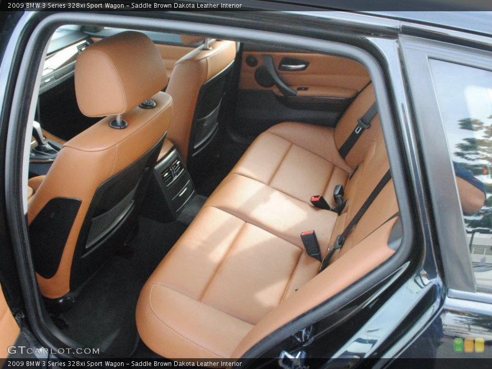 Saddle Brown Dakota Leather Interior Rear Seat for the 2009 BMW 3 Series 328xi Sport Wagon #74074142
