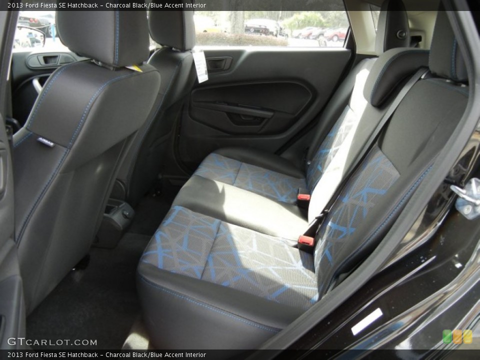 Charcoal Black/Blue Accent Interior Rear Seat for the 2013 Ford Fiesta SE Hatchback #74074469