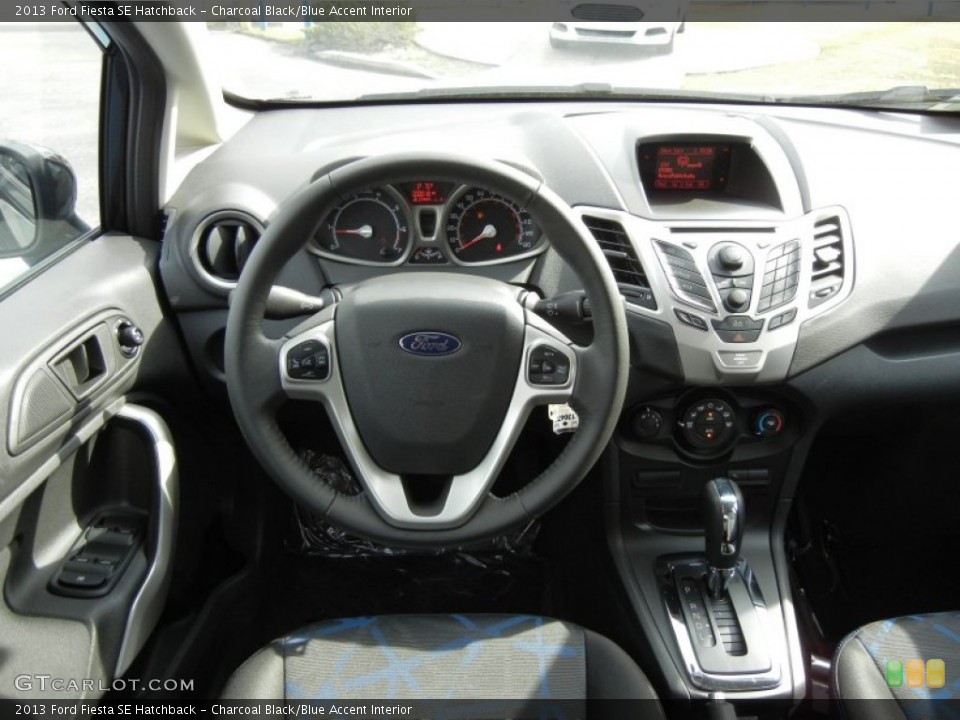 Charcoal Black/Blue Accent Interior Dashboard for the 2013 Ford Fiesta SE Hatchback #74074505