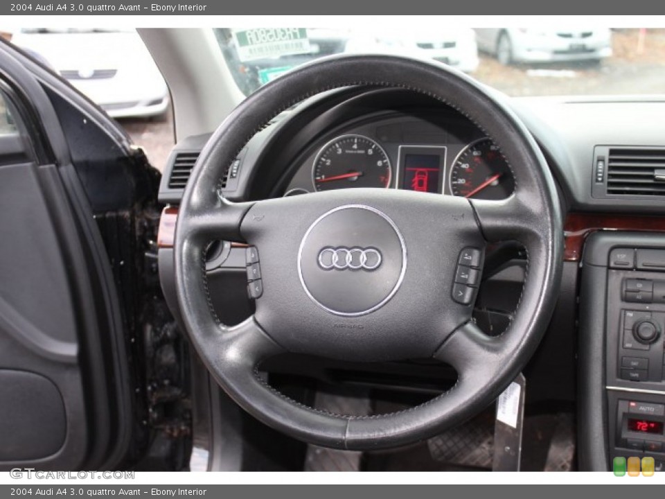 Ebony Interior Steering Wheel for the 2004 Audi A4 3.0 quattro Avant #74075657