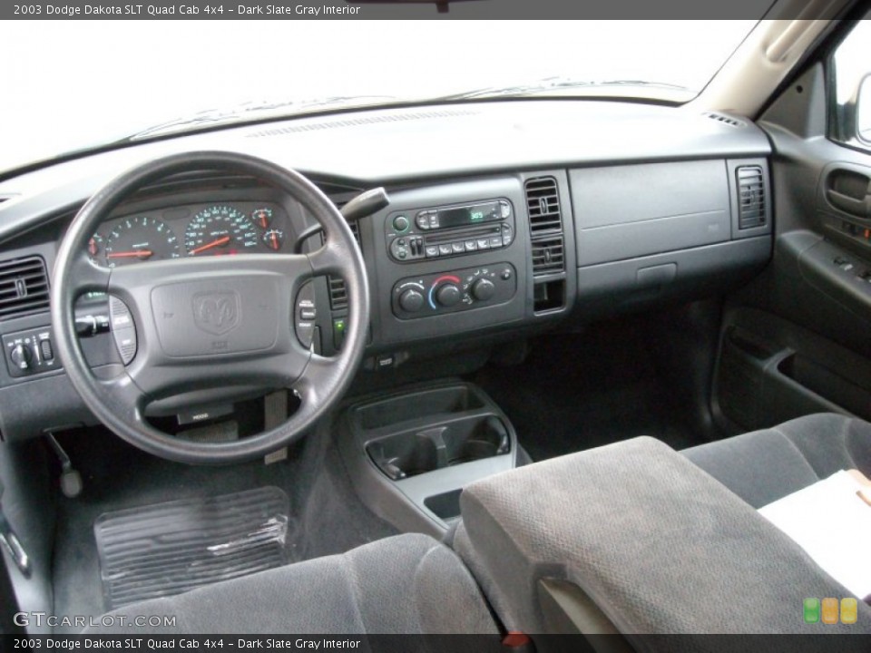 Dark Slate Gray Interior Dashboard for the 2003 Dodge Dakota SLT Quad Cab 4x4 #74085215