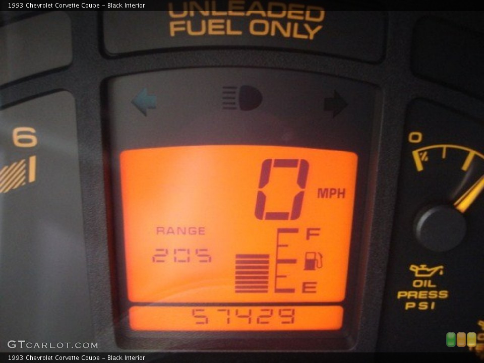 Black Interior Gauges for the 1993 Chevrolet Corvette Coupe #74086059