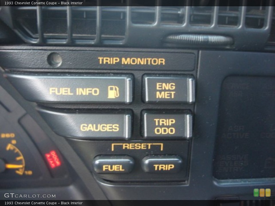 Black Interior Controls for the 1993 Chevrolet Corvette Coupe #74086094