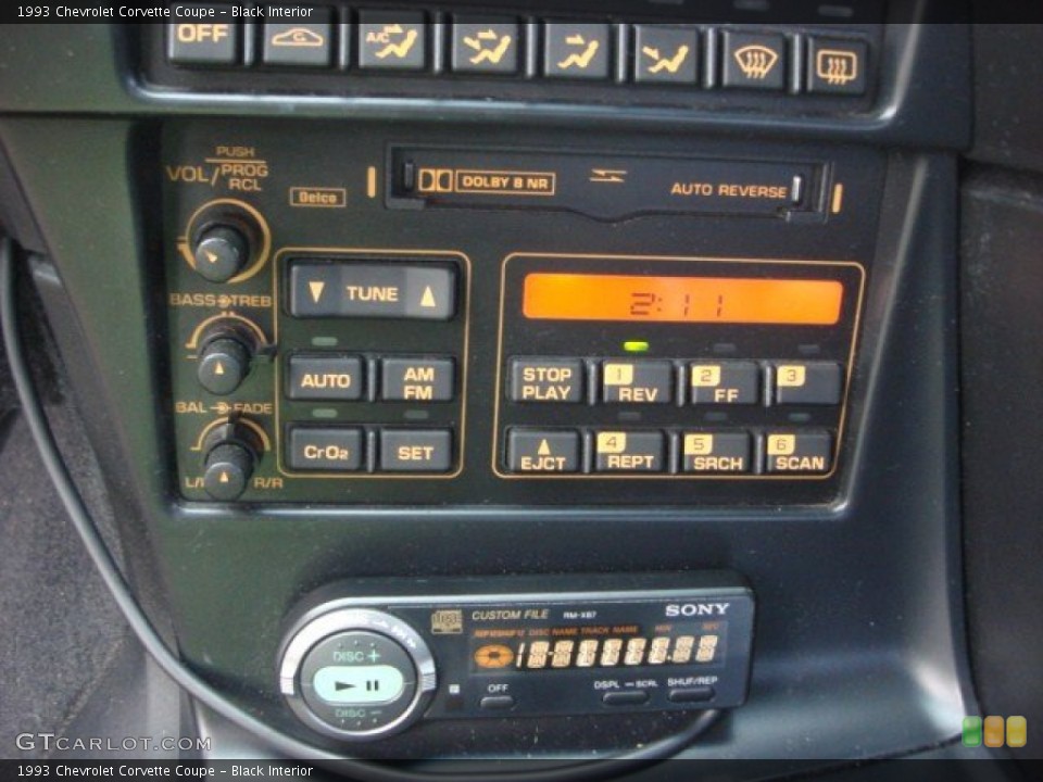 Black Interior Controls for the 1993 Chevrolet Corvette Coupe #74086112
