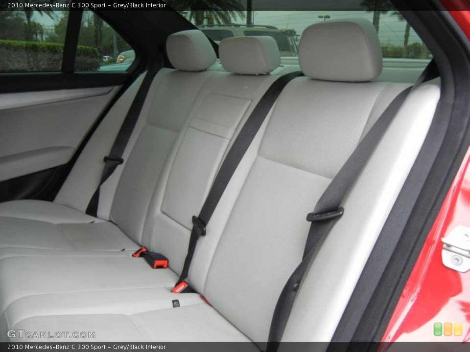 Grey/Black Interior Rear Seat for the 2010 Mercedes-Benz C 300 Sport #74087555