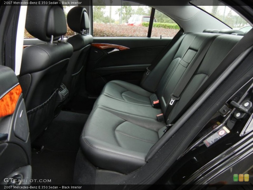 Black Interior Rear Seat for the 2007 Mercedes-Benz E 350 Sedan #74088733