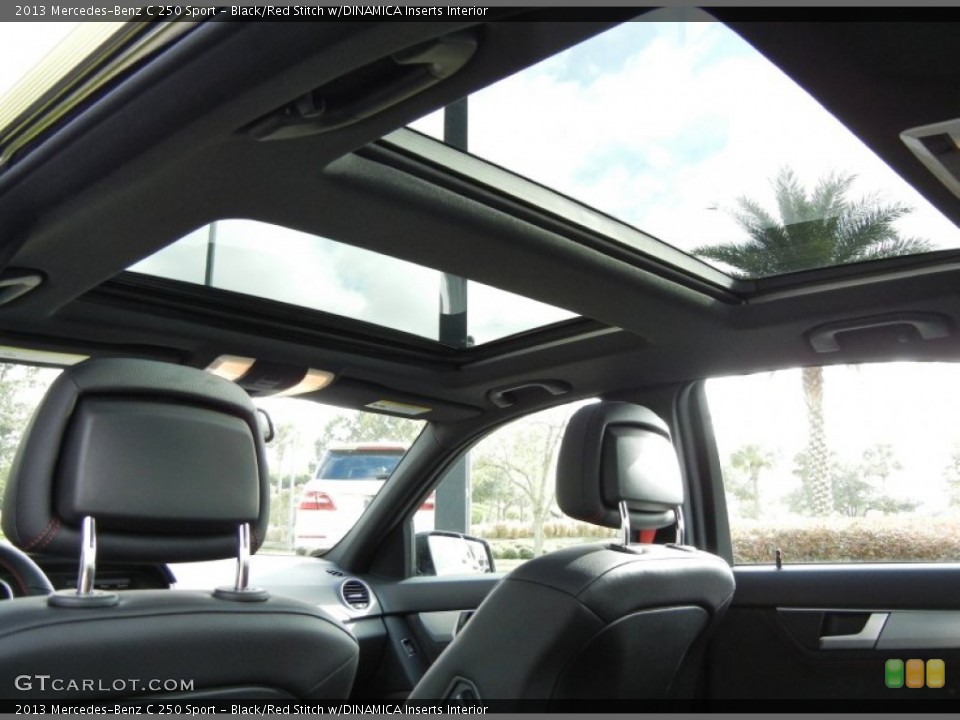 Black/Red Stitch w/DINAMICA Inserts Interior Sunroof for the 2013 Mercedes-Benz C 250 Sport #74090417