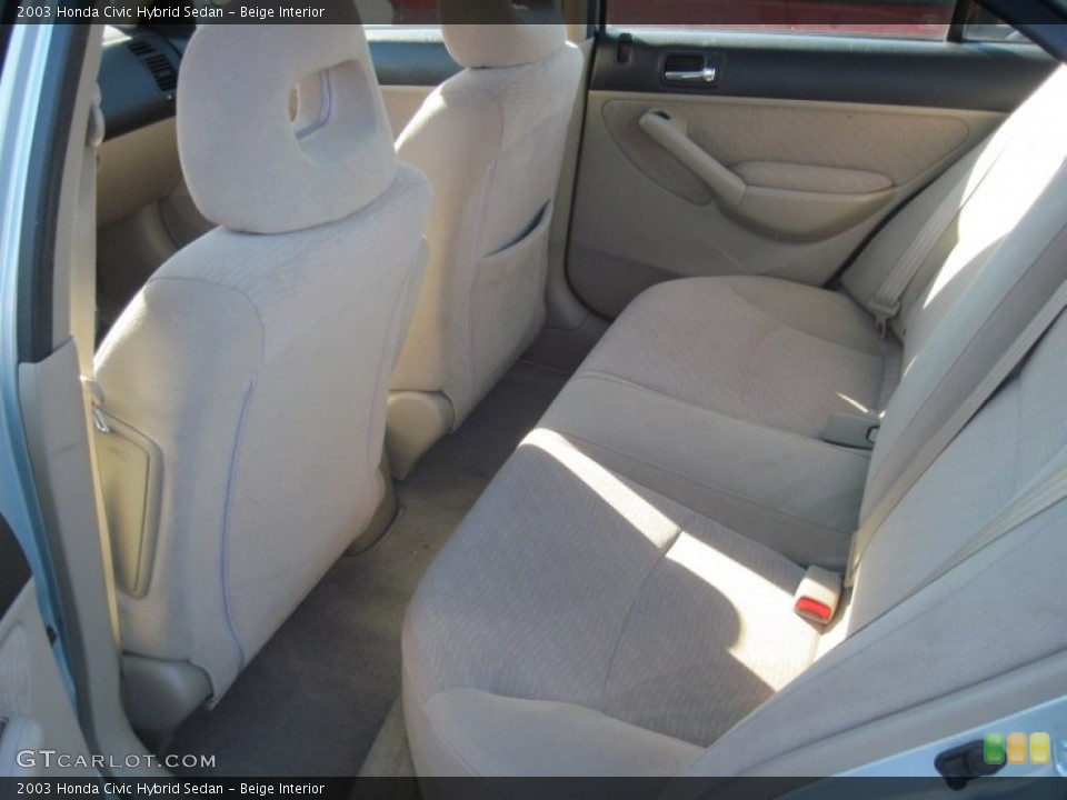 Beige Interior Rear Seat for the 2003 Honda Civic Hybrid Sedan #74090612