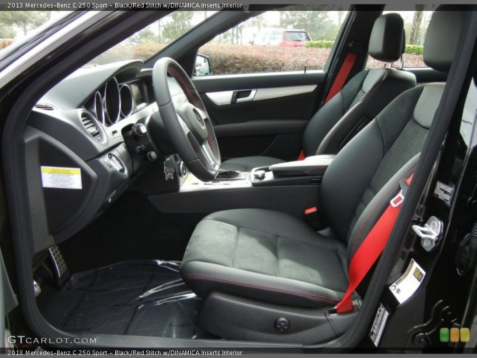 Black/Red Stitch w/DINAMICA Inserts Interior Photo for the 2013 Mercedes-Benz C 250 Sport #74091106