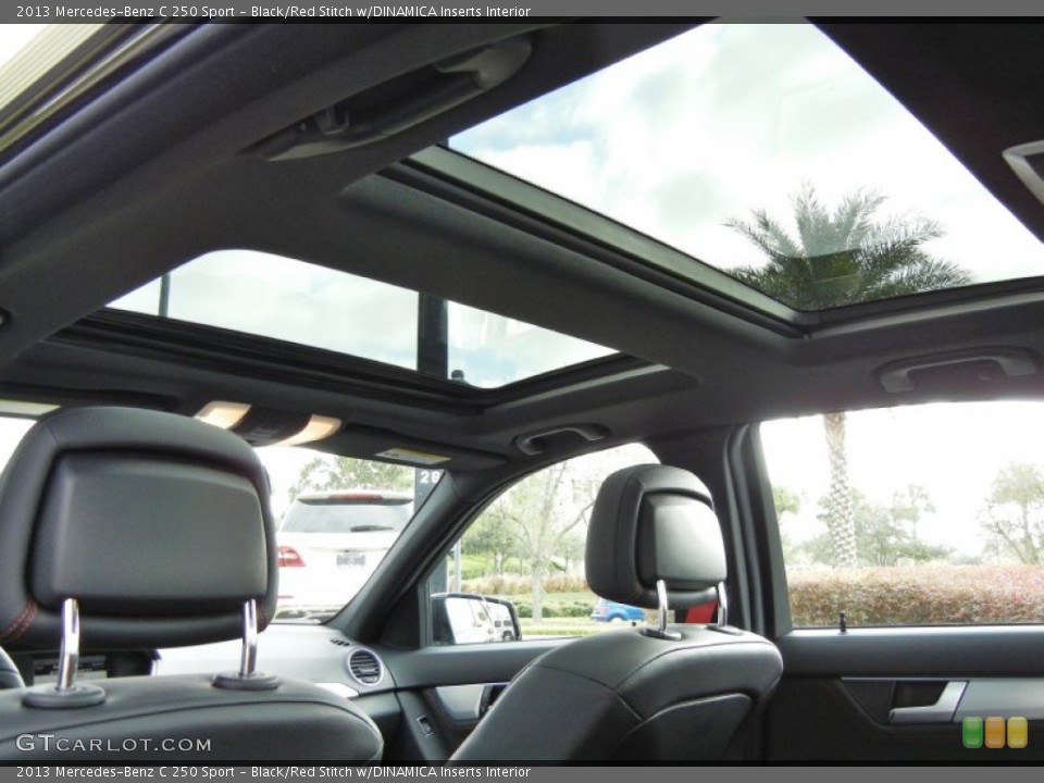 Black/Red Stitch w/DINAMICA Inserts Interior Sunroof for the 2013 Mercedes-Benz C 250 Sport #74091133
