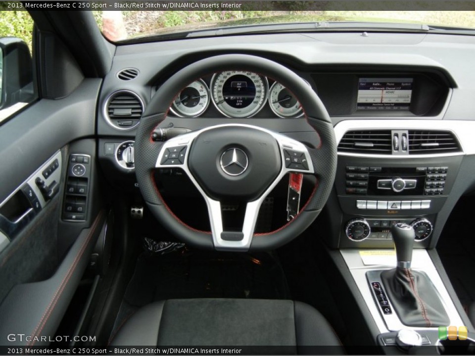 Black/Red Stitch w/DINAMICA Inserts Interior Dashboard for the 2013 Mercedes-Benz C 250 Sport #74091143