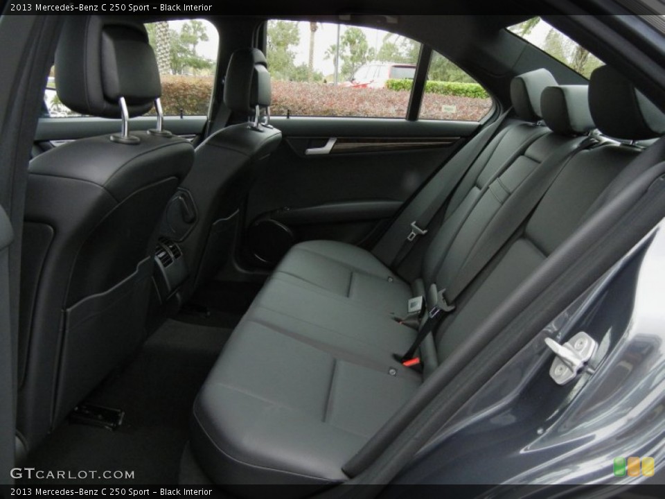 Black Interior Rear Seat for the 2013 Mercedes-Benz C 250 Sport #74091263