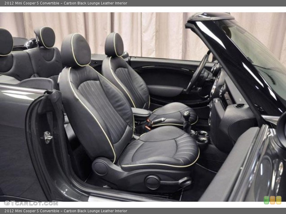 Carbon Black Lounge Leather Interior Photo for the 2012 Mini Cooper S Convertible #74093024