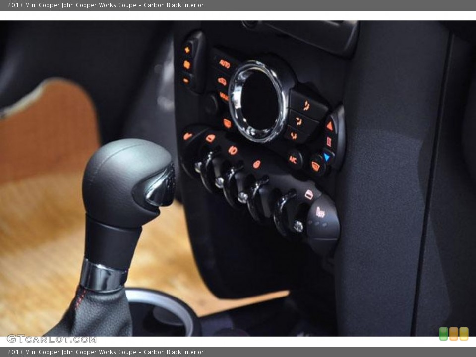 Carbon Black Interior Controls for the 2013 Mini Cooper John Cooper Works Coupe #74093915