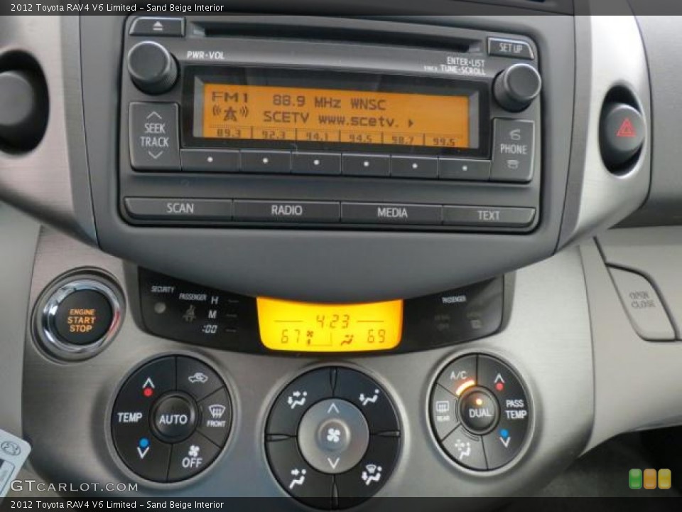 Sand Beige Interior Controls for the 2012 Toyota RAV4 V6 Limited #74097238