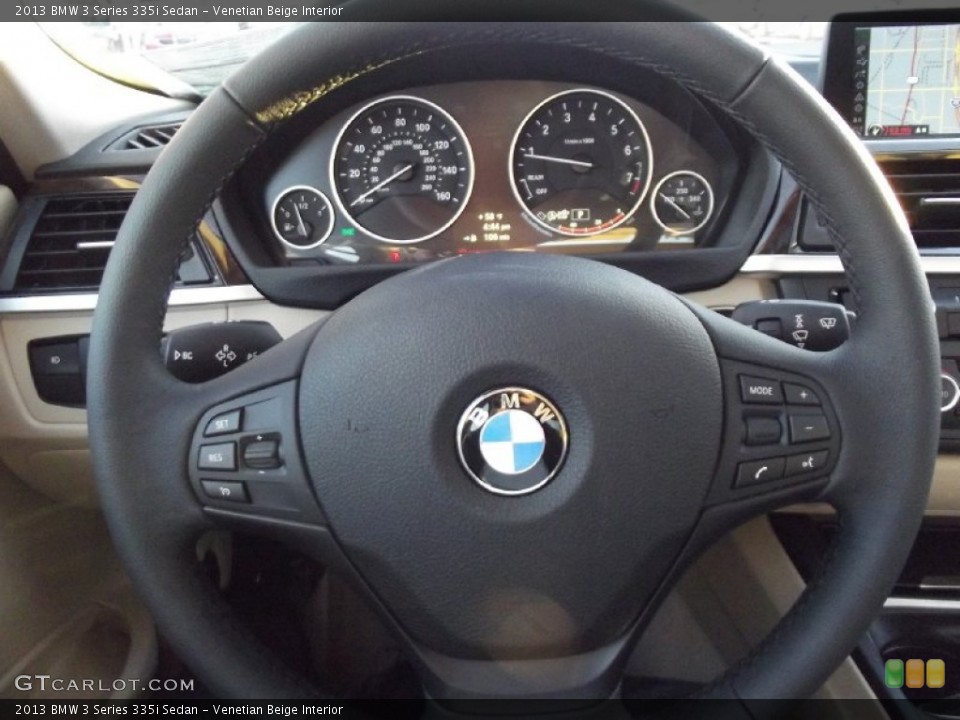 Venetian Beige Interior Steering Wheel for the 2013 BMW 3 Series 335i Sedan #74103346