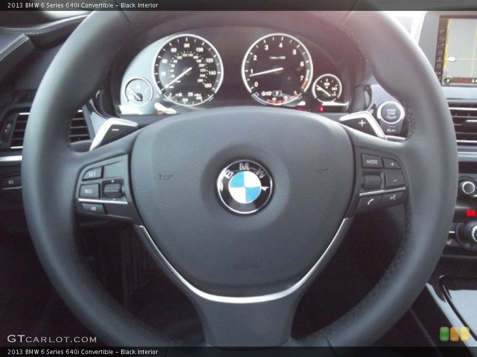 Black Interior Steering Wheel for the 2013 BMW 6 Series 640i Convertible #74103708