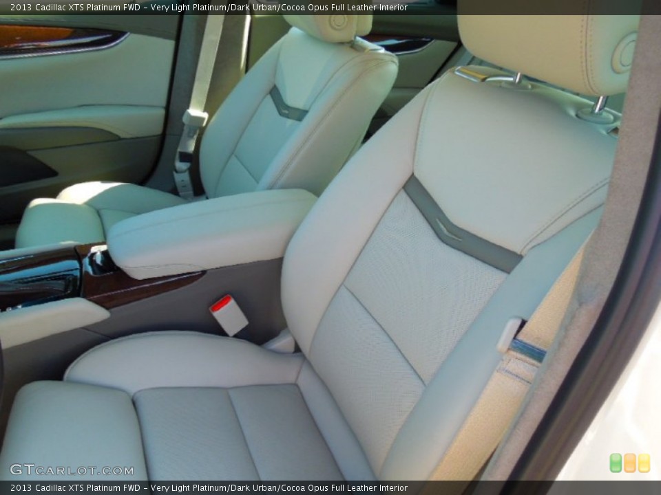 Very Light Platinum/Dark Urban/Cocoa Opus Full Leather Interior Front Seat for the 2013 Cadillac XTS Platinum FWD #74107249