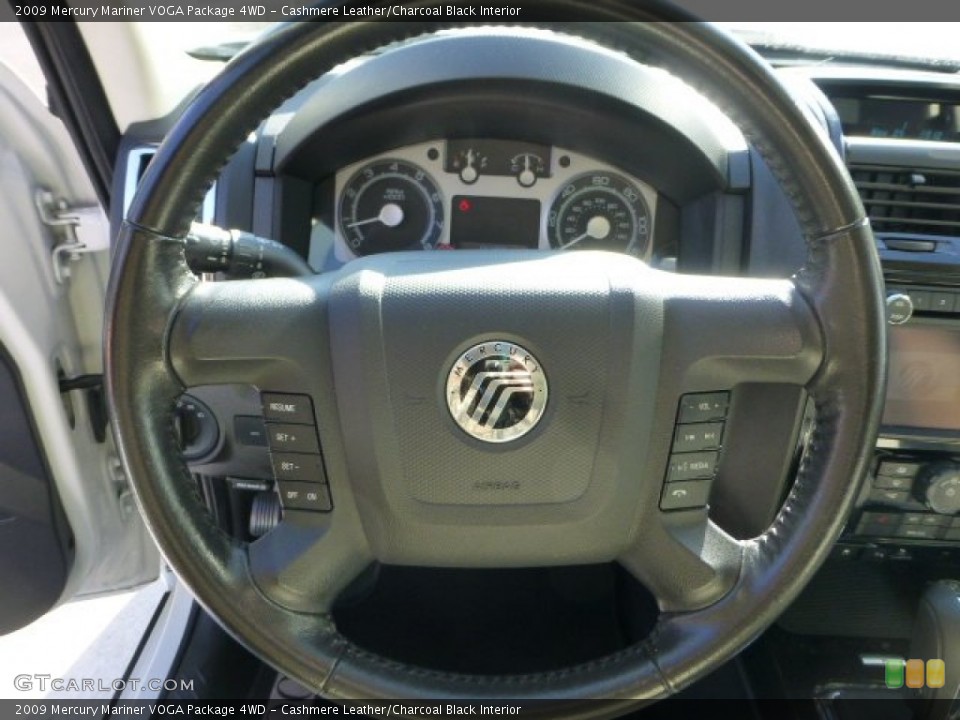 Cashmere Leather/Charcoal Black Interior Steering Wheel for the 2009 Mercury Mariner VOGA Package 4WD #74116426