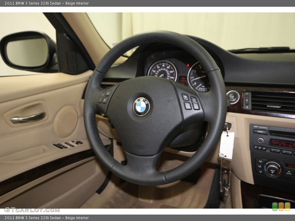 Beige Interior Steering Wheel for the 2011 BMW 3 Series 328i Sedan #74118106