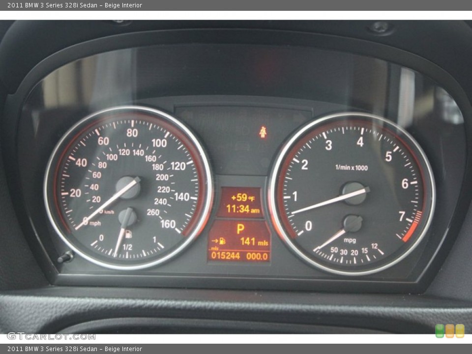 Beige Interior Gauges for the 2011 BMW 3 Series 328i Sedan #74118400