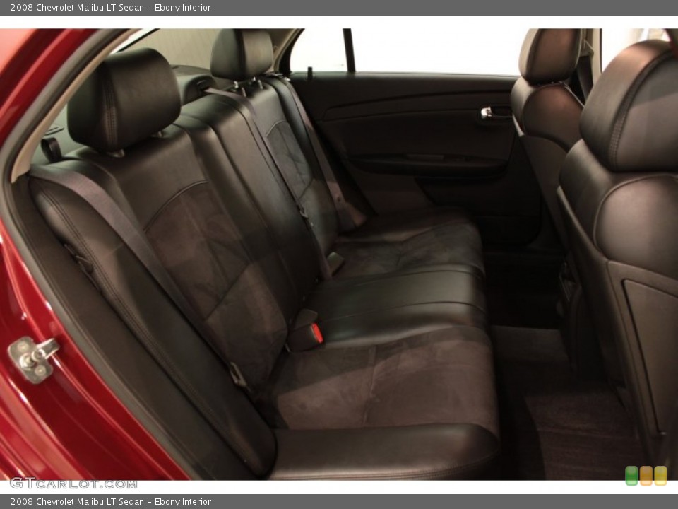 Ebony Interior Rear Seat for the 2008 Chevrolet Malibu LT Sedan #74120548
