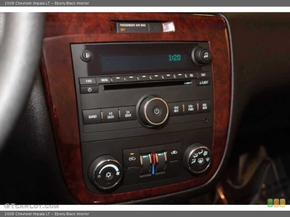 Ebony Black Interior Controls for the 2008 Chevrolet Impala LT #74120917