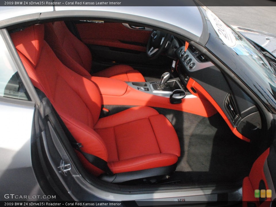 Coral Red Kansas Leather Interior Front Seat for the 2009 BMW Z4 sDrive35i Roadster #74123929