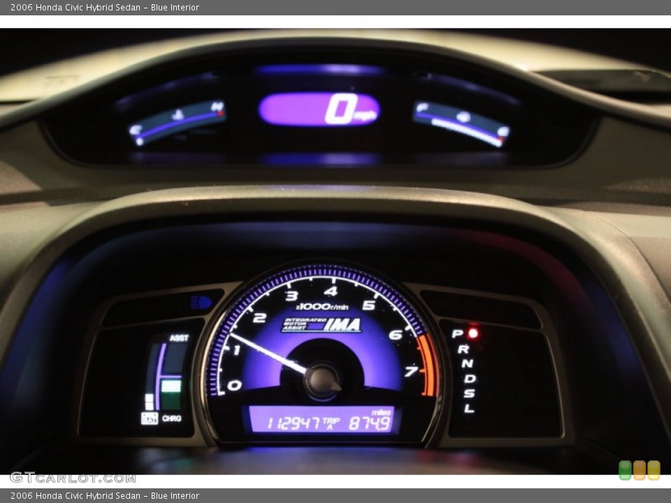 Blue Interior Gauges for the 2006 Honda Civic Hybrid Sedan #74124761