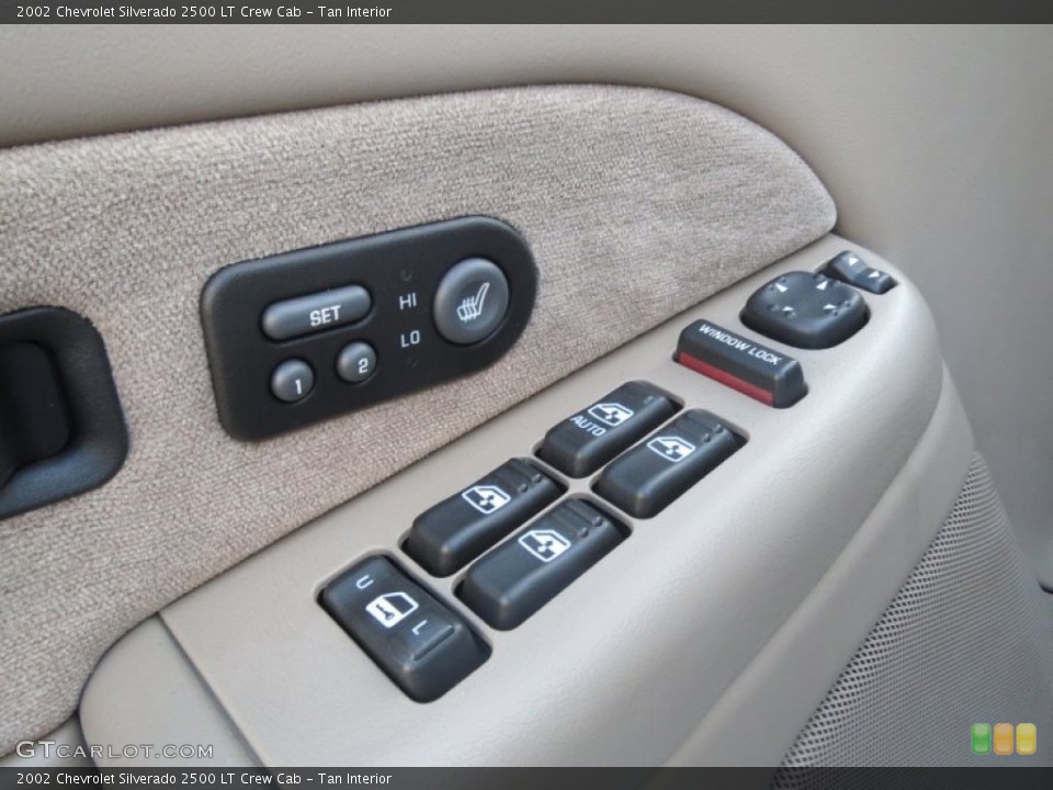 Tan Interior Controls for the 2002 Chevrolet Silverado 2500 LT Crew Cab #74126832