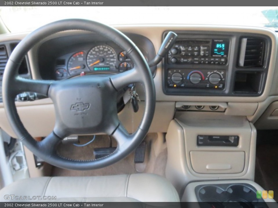 Tan Interior Dashboard for the 2002 Chevrolet Silverado 2500 LT Crew Cab #74126929