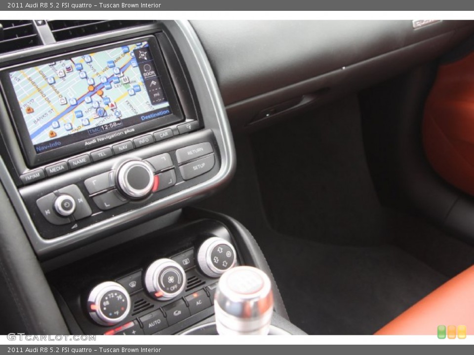 Tuscan Brown Interior Controls for the 2011 Audi R8 5.2 FSI quattro #74129590