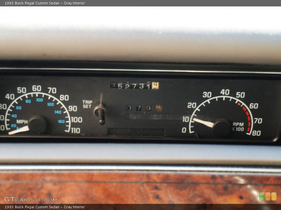 Gray Interior Gauges for the 1993 Buick Regal Custom Sedan #74132653