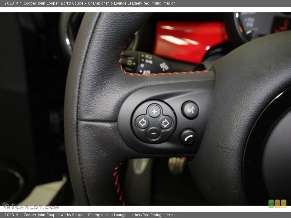 Championship Lounge Leather/Red Piping Interior Controls for the 2013 Mini Cooper John Cooper Works Coupe #74134852