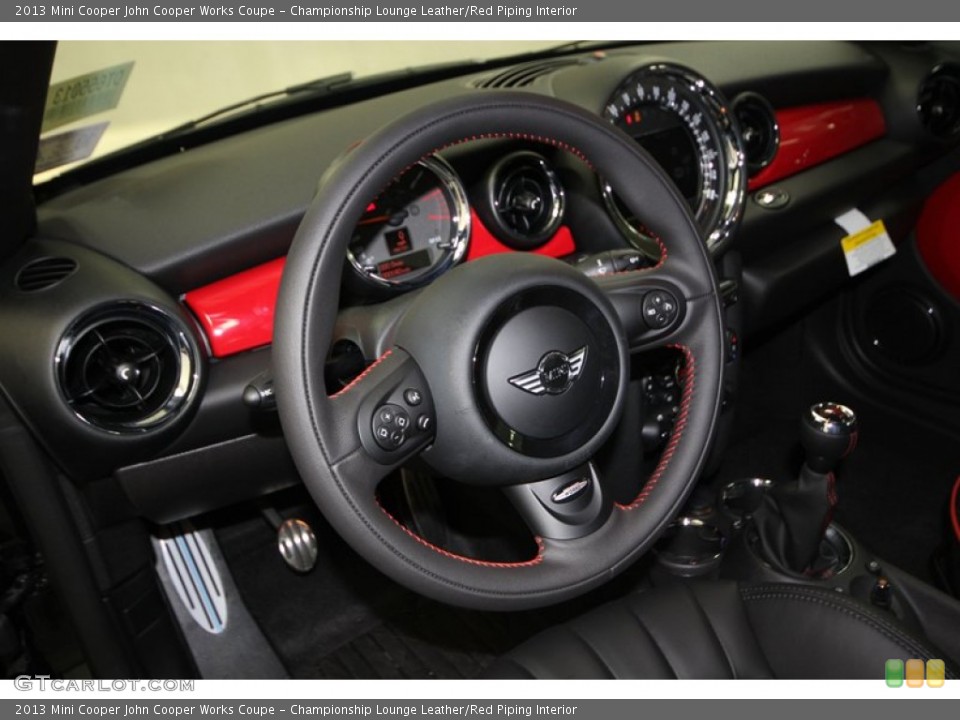 Championship Lounge Leather/Red Piping Interior Steering Wheel for the 2013 Mini Cooper John Cooper Works Coupe #74134894