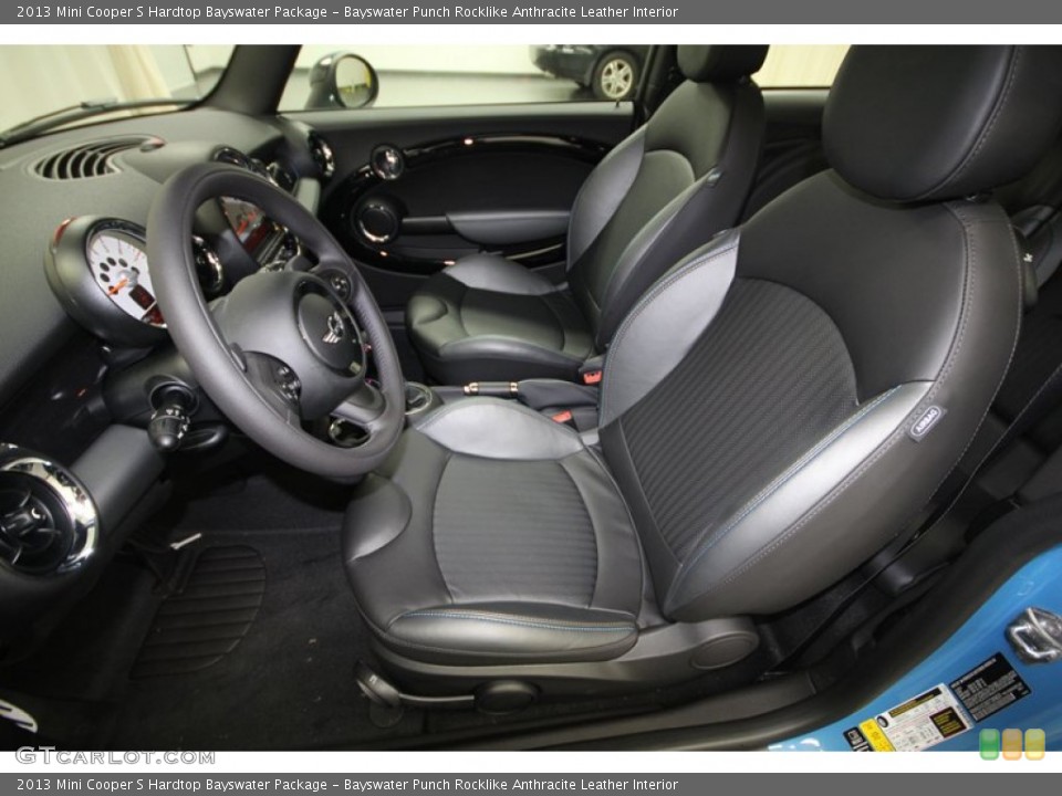 Bayswater Punch Rocklike Anthracite Leather Interior Front Seat for the 2013 Mini Cooper S Hardtop Bayswater Package #74140183