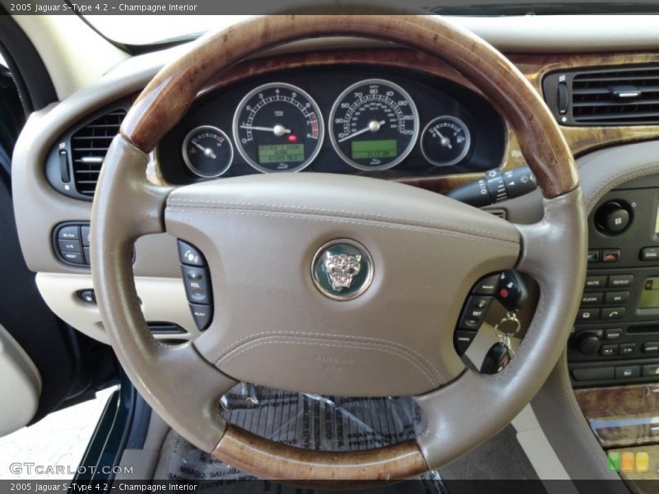 Champagne Interior Steering Wheel for the 2005 Jaguar S-Type 4.2 #74142553