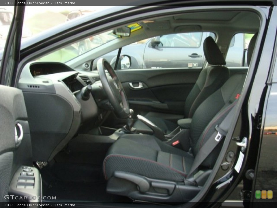Black Interior Front Seat for the 2012 Honda Civic Si Sedan #74162897
