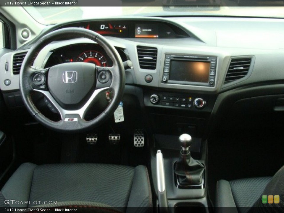Black Interior Dashboard for the 2012 Honda Civic Si Sedan #74162944