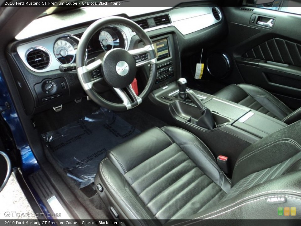 Charcoal Black Interior Prime Interior for the 2010 Ford Mustang GT Premium Coupe #74165500
