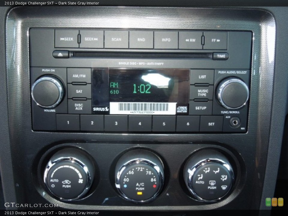Dark Slate Gray Interior Controls for the 2013 Dodge Challenger SXT #74166877