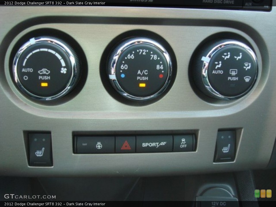 Dark Slate Gray Interior Controls for the 2012 Dodge Challenger SRT8 392 #74172837